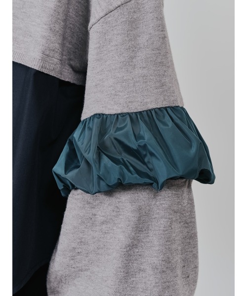 TEVALT（ヴァレット）の「配色シャツレイヤードライクニットトップス（ニット/セーター・レディース・モカ/ブラック・38）」の13枚目の写真