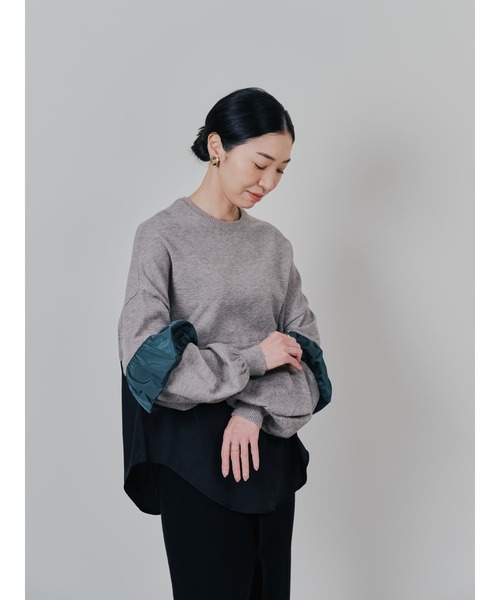 TEVALT（ヴァレット）の「配色シャツレイヤードライクニットトップス（ニット/セーター・レディース・モカ/ブラック・38）」の18枚目の写真