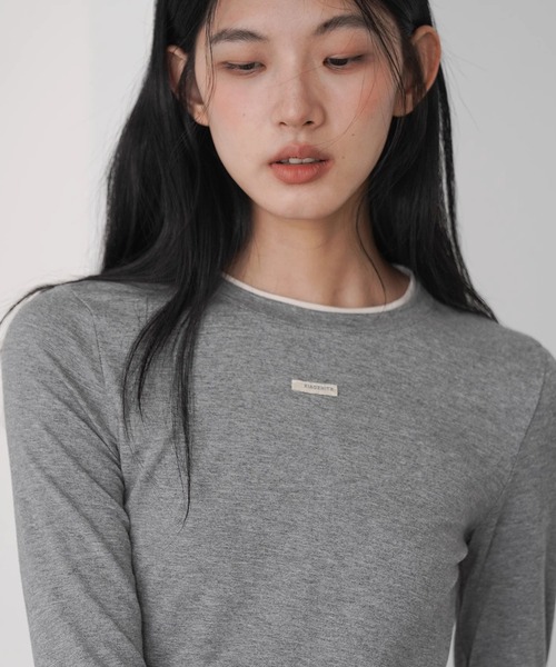 EIGHTHMONTH(エイスマンス)の「バイカラーレイヤードロンT EM25a019【EIGHTHMONTH】(Tシャツ/カットソー・レディース・グレー/ブラック・S/M)」の8枚目の写真