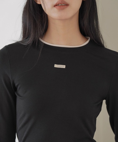 EIGHTHMONTH(エイスマンス)の「バイカラーレイヤードロンT EM25a019【EIGHTHMONTH】(Tシャツ/カットソー・レディース・グレー/ブラック・S/M)」の10枚目の写真