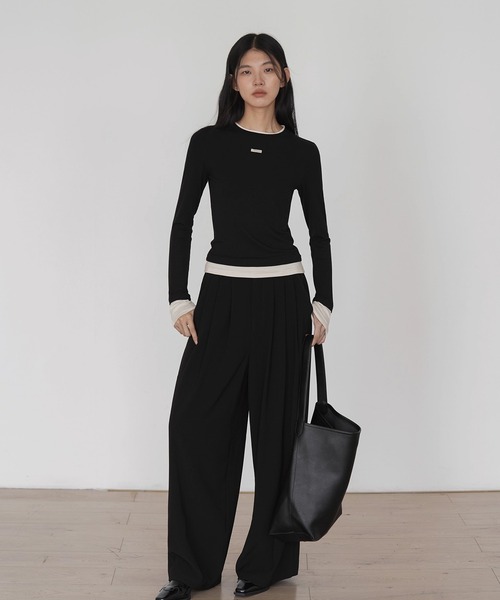 EIGHTHMONTH(エイスマンス)の「バイカラーレイヤードロンT EM25a019【EIGHTHMONTH】(Tシャツ/カットソー・レディース・グレー/ブラック・S/M)」の12枚目の写真