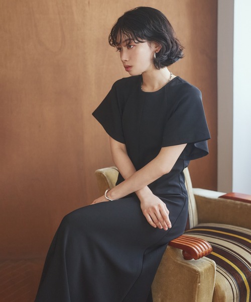 LAULEN(ローレン)の「flare sleeve long dress /フレアスリーブロングドレス(ワンピース・レディース・ブラック/ベージュ/ブラウン・FREE)」の8枚目の写真