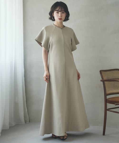 LAULEN(ローレン)の「flare sleeve long dress /フレアスリーブロングドレス(ワンピース・レディース・ブラック/ベージュ/ブラウン・FREE)」の12枚目の写真