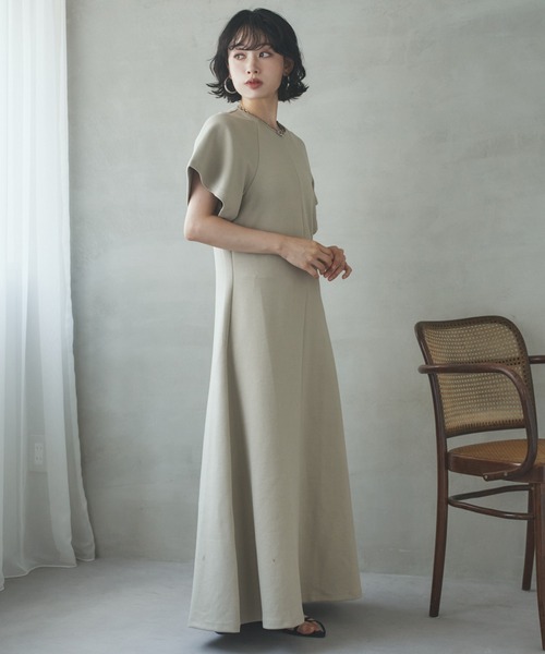 LAULEN(ローレン)の「flare sleeve long dress /フレアスリーブロングドレス(ワンピース・レディース・ブラック/ベージュ/ブラウン・FREE)」の13枚目の写真