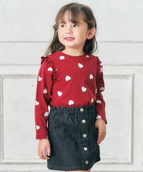 apres les cours（アプレレクール）の「【WEB限定】肩フリルTシャツ/7days Style（Tシャツ/カットソー・キッズ・ブラック/アイボリー/レッド/その他2/ラベンダー/ミント・80/90/100/120/140/110/130）」の5枚目の写真