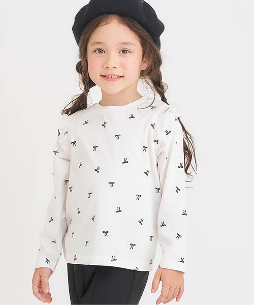 apres les cours（アプレレクール）の「【WEB限定】肩フリルTシャツ/7days Style（Tシャツ/カットソー・キッズ・ブラック/アイボリー/レッド/その他2/ラベンダー/ミント・80/90/100/120/140/110/130）」の2枚目の写真