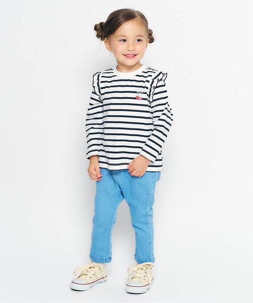 apres les cours（アプレレクール）の「【WEB限定】肩フリルTシャツ/7days Style（Tシャツ/カットソー・キッズ・ブラック/アイボリー/レッド/その他2/ラベンダー/ミント・80/90/100/120/140/110/130）」の10枚目の写真