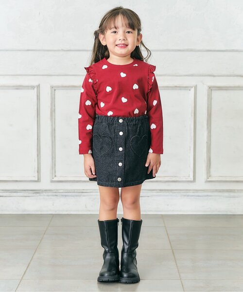 apres les cours（アプレレクール）の「【WEB限定】肩フリルTシャツ/7days Style（Tシャツ/カットソー・キッズ・ブラック/アイボリー/レッド/その他2/ラベンダー/ミント・80/90/100/120/140/110/130）」の15枚目の写真