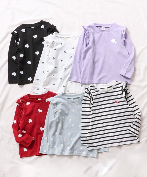 apres les cours（アプレレクール）の「【WEB限定】肩フリルTシャツ/7days Style（Tシャツ/カットソー・キッズ・ブラック/アイボリー/レッド/その他2/ラベンダー/ミント・80/90/100/120/140/110/130）」の18枚目の写真