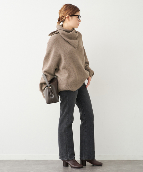 Deuxieme Classe（ドゥーズィエムクラス）の「Straight Jeans (グレー)（デニムパンツ・レディース・チャコールグレー・38/36/34）」の4枚目の写真