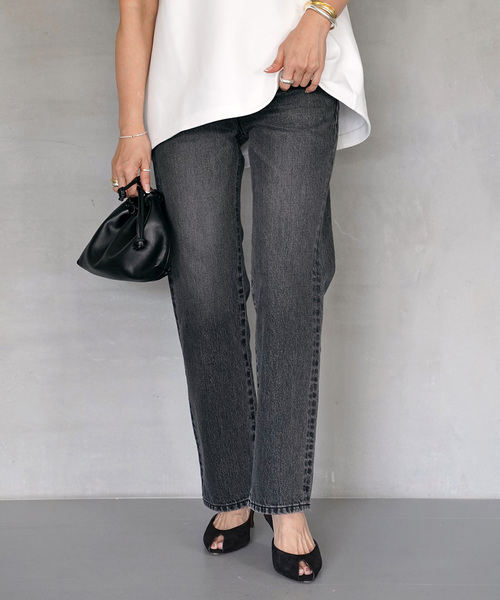 Deuxieme Classe（ドゥーズィエムクラス）の「Straight Jeans (グレー)（デニムパンツ・レディース・チャコールグレー・38/36/34）」の18枚目の写真