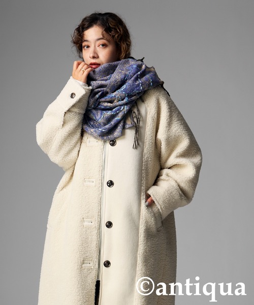 antiqua(アンティカ)の「ロングボアコート(その他アウター・レディース・ブラック/アイボリー・ONESIZE)」の5枚目の写真