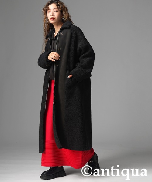 antiqua(アンティカ)の「ロングボアコート(その他アウター・レディース・ブラック/アイボリー・ONESIZE)」の12枚目の写真