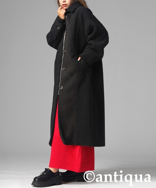 antiqua(アンティカ)の「ロングボアコート(その他アウター・レディース・ブラック/アイボリー・ONESIZE)」の14枚目の写真
