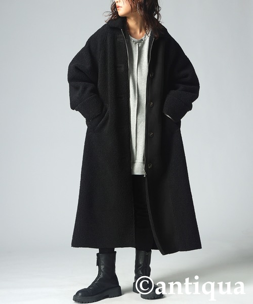 antiqua(アンティカ)の「ロングボアコート(その他アウター・レディース・ブラック/アイボリー・ONESIZE)」の18枚目の写真