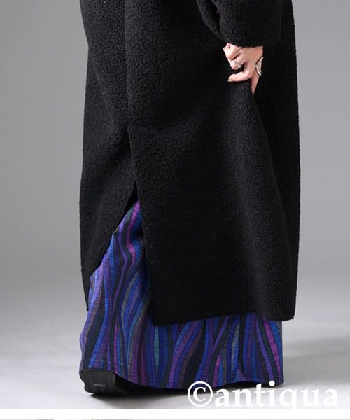 antiqua(アンティカ)の「ロングボアコート(その他アウター・レディース・ブラック/アイボリー・ONESIZE)」の20枚目の写真