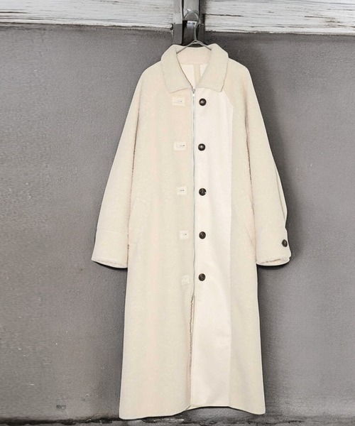 antiqua(アンティカ)の「ロングボアコート(その他アウター・レディース・ブラック/アイボリー・ONESIZE)」の21枚目の写真