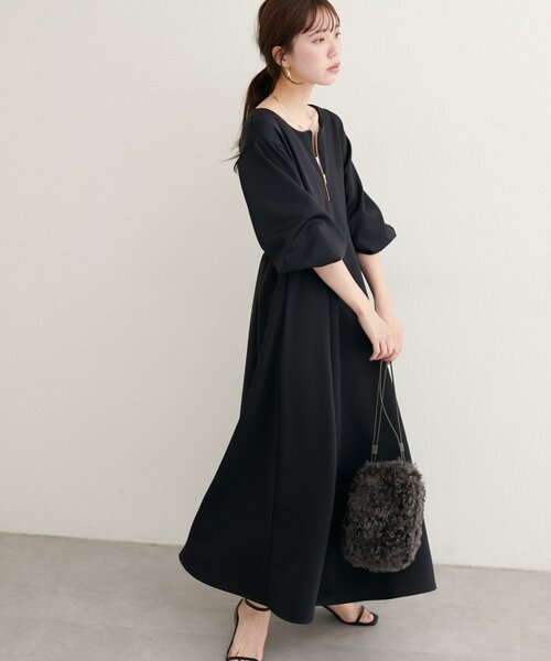 natural couture（ナチュラルクチュール）の「【WEB限定】フロントZIPダンボールワンピース（ワンピース・レディース・グレイッシュベージュ/ブラック/ネイビー・MEDIUM/LARGE）」の12枚目の写真