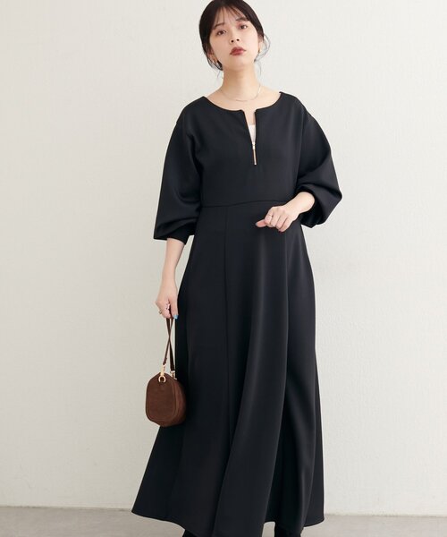 natural couture（ナチュラルクチュール）の「【WEB限定】フロントZIPダンボールワンピース（ワンピース・レディース・グレイッシュベージュ/ブラック/ネイビー・MEDIUM/LARGE）」の15枚目の写真