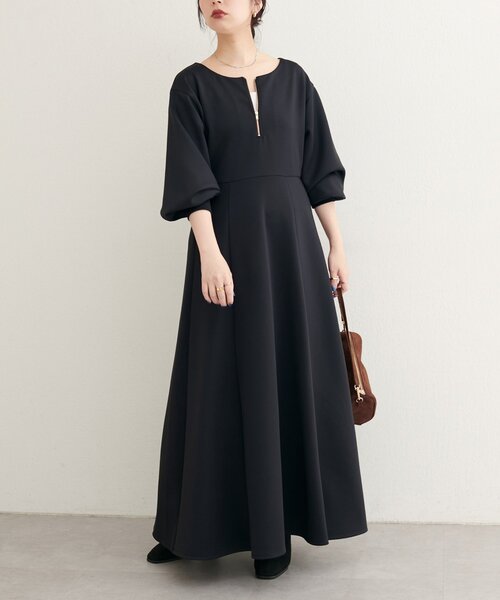 natural couture（ナチュラルクチュール）の「【WEB限定】フロントZIPダンボールワンピース（ワンピース・レディース・グレイッシュベージュ/ブラック/ネイビー・MEDIUM/LARGE）」の17枚目の写真