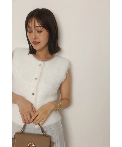 前後2WAYふわふわベスト（ニット/セーター）｜Apuweiser