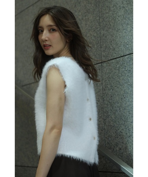 ファーベスト♡Apuweiser-riche アプワイザー・リッシェ Apuweiser-riche 2WAYリボンファーベスト