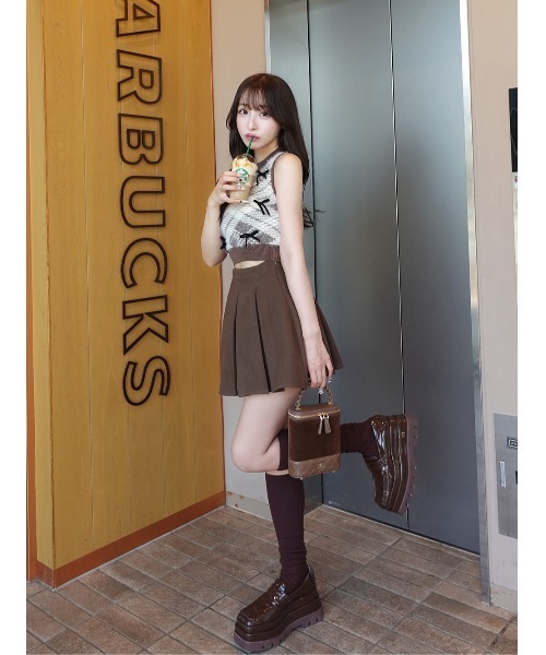 Darich（ダーリッチ）の「ハイウエストボックスミニスカート（スカート・レディース・ブラウン/グレー/ブラック/アイボリー・S/M）」の12枚目の写真