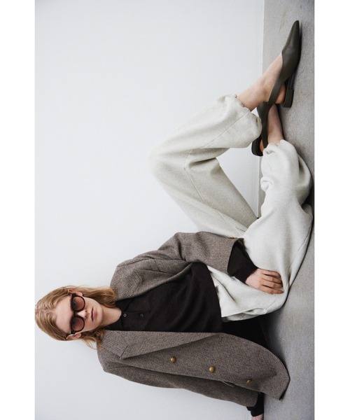 【タグ付き新品未使用】mila owenチェック金釦ダブルブレストロングブレザー Mila Owen｜チェック金釦ダブルブレストロングブレザー