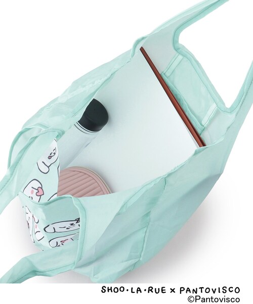 SHOO・LA・RUE（シューラルー）の「【パントビスコ／ぺろち】しまえるエコバッグ（エコバッグ/サブバッグ・レディース・ホワイト系4/ライトブルー/イエロー系その他5・00）」の9枚目の写真