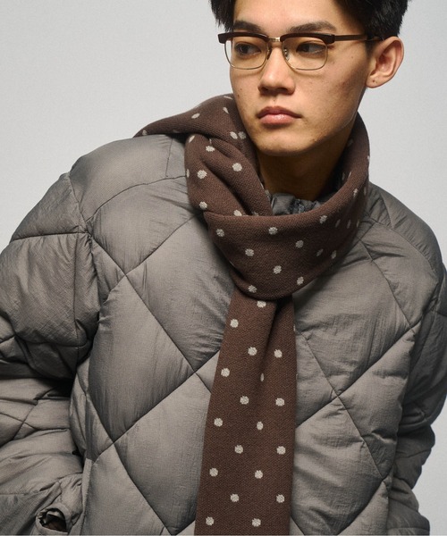 THE BOLDMAN（ザ ボールドマン）の「Jacquard Dot Muffler / ジャガードドットマフラー（マフラー・メンズ・グレー/ブラック/ブラウン・FREE）」の3枚目の写真