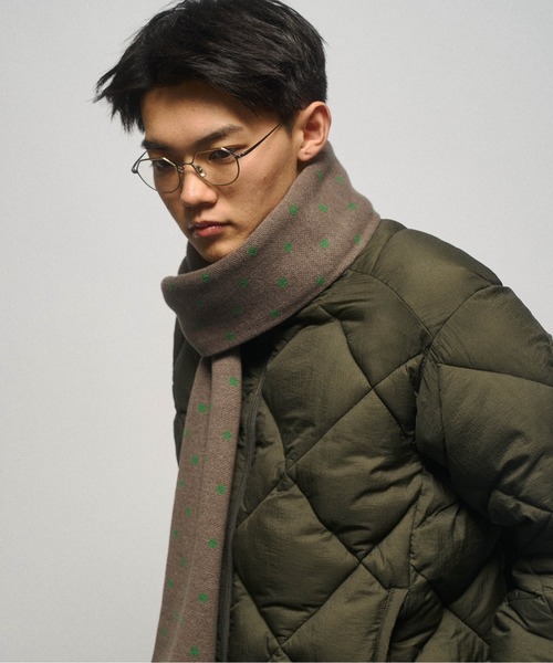 THE BOLDMAN（ザ ボールドマン）の「Jacquard Dot Muffler / ジャガードドットマフラー（マフラー・メンズ・グレー/ブラック/ブラウン・FREE）」の2枚目の写真