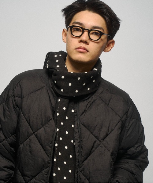 THE BOLDMAN（ザ ボールドマン）の「Jacquard Dot Muffler / ジャガードドットマフラー（マフラー・メンズ・グレー/ブラック/ブラウン・FREE）」の4枚目の写真