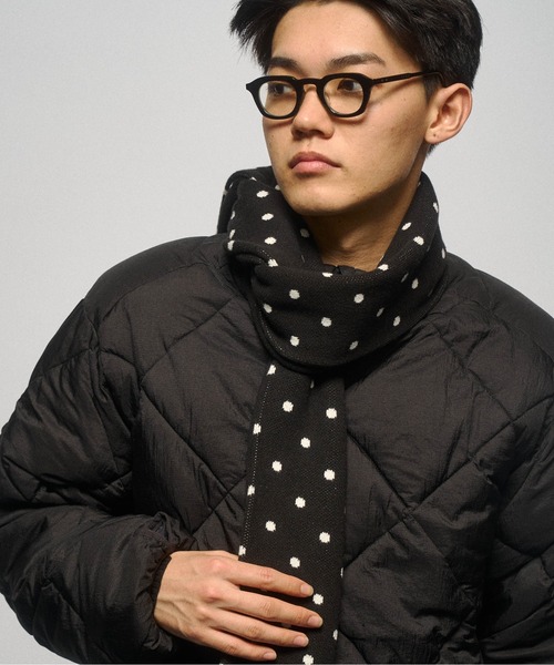 THE BOLDMAN（ザ ボールドマン）の「Jacquard Dot Muffler / ジャガードドットマフラー（マフラー・メンズ・グレー/ブラック/ブラウン・FREE）」の5枚目の写真