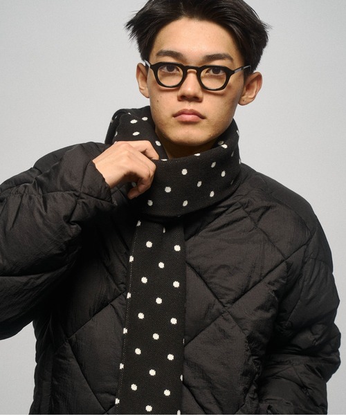 THE BOLDMAN（ザ ボールドマン）の「Jacquard Dot Muffler / ジャガードドットマフラー（マフラー・メンズ・グレー/ブラック/ブラウン・FREE）」の6枚目の写真