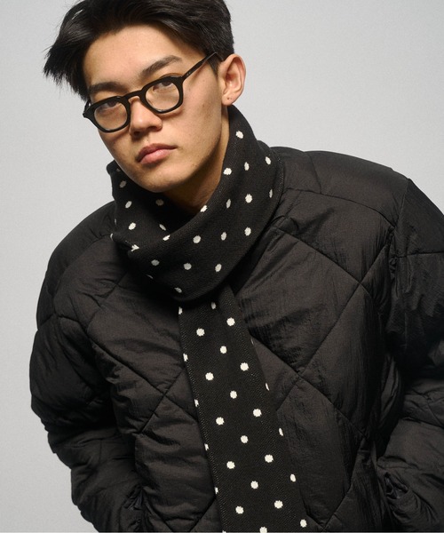 THE BOLDMAN（ザ ボールドマン）の「Jacquard Dot Muffler / ジャガードドットマフラー（マフラー・メンズ・グレー/ブラック/ブラウン・FREE）」の12枚目の写真
