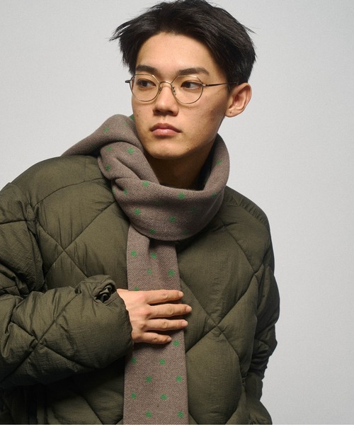 THE BOLDMAN（ザ ボールドマン）の「Jacquard Dot Muffler / ジャガードドットマフラー（マフラー・メンズ・グレー/ブラック/ブラウン・FREE）」の15枚目の写真