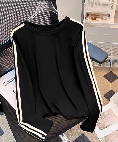 SHEPP（シープ）の「【お気に入り3000人突破！】スタイルアップ ラグランサイドライン リブ ロンT（Tシャツ/カットソー・レディース・ブラック/アイボリー/ホワイト・S/M）」の20枚目の写真