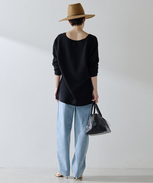 Whim Gazette（ウィムガゼット）の「深Vスリットニットプルオーバー（ニット/セーター・レディース・ブラック/ベージュ・FREE）」の16枚目の写真