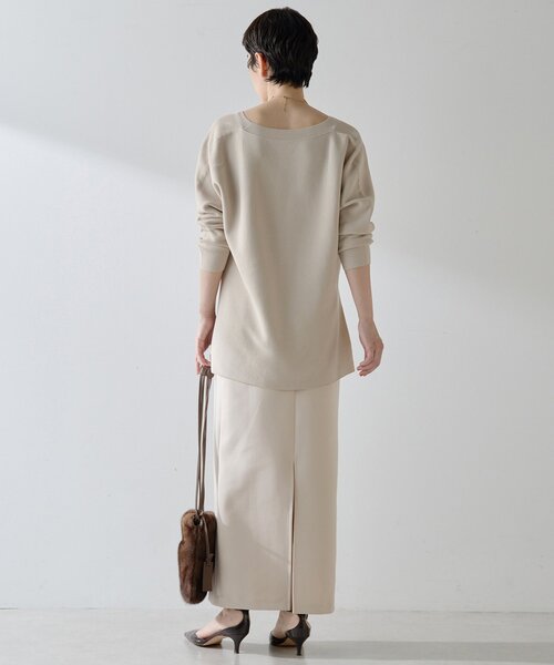 Whim Gazette（ウィムガゼット）の「深Vスリットニットプルオーバー（ニット/セーター・レディース・ブラック/ベージュ・FREE）」の7枚目の写真