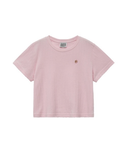MARITHE + FRANCOIS GIRBAUD(マリテフランソワジルボー)の「W CIRCLE LOGO POINTEL KNIT TEE(Tシャツ/カットソー・レディース・ピンク系/White・SMALL/MEDIUM)」の6枚目の写真