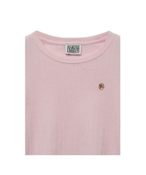 MARITHE + FRANCOIS GIRBAUD(マリテフランソワジルボー)の「W CIRCLE LOGO POINTEL KNIT TEE(Tシャツ/カットソー・レディース・ピンク系/White・SMALL/MEDIUM)」の8枚目の写真