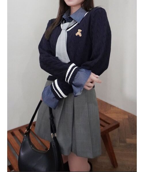 POLO BCS コラボ】シャツドッキングケーブルニットトップス（ニット