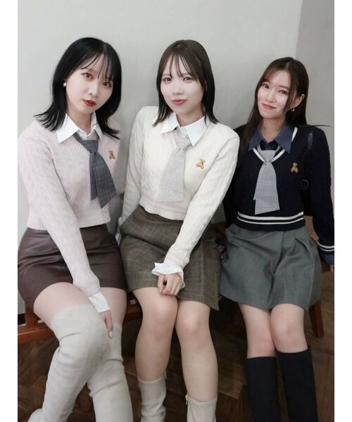 【POLOBCSコラボ 】シャツドッキングケーブルニットトップスdazzlin POLO BCS コラボ】シャツドッキングケーブルニットトップス