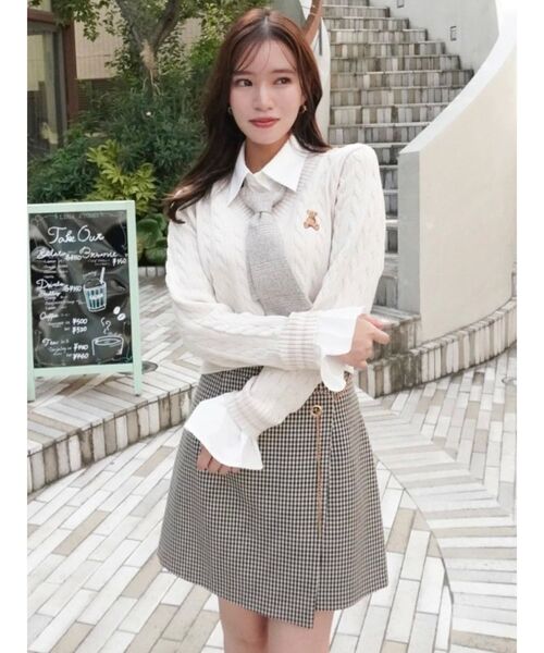 【POLOBCSコラボ 】シャツドッキングケーブルニットトップスdazzlin dazzlin（ダズリン）の「【POLO BCS コラボ】シャツドッキング