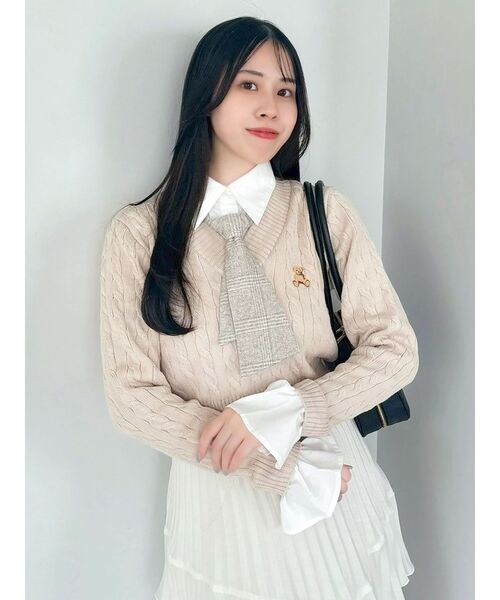 POLO BCS コラボ】シャツドッキングケーブルニットトップス（ニット