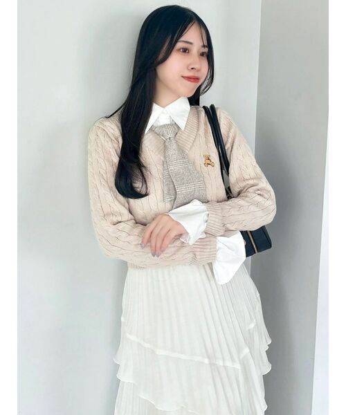 POLO BCS コラボ】シャツドッキングケーブルニットトップス