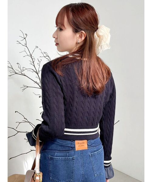 【POLOBCSコラボ 】シャツドッキングケーブルニットトップスdazzlin dazzlin（ダズリン）の「【POLO BCS コラボ】シャツドッキング