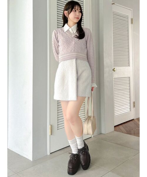 【POLO BCS コラボ】シャツドッキングケーブルニットトップス POLO BCS コラボ】シャツドッキングケーブルニットトップス（ニット