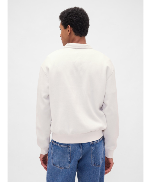 GAP（ギャップ）の「ヴィンテージソフト オーバーサイズ ハーフジップ プルオーバー（スウェット・メンズ・オフホワイト/ブラック・XS/S/M/L/XL）」の4枚目の写真