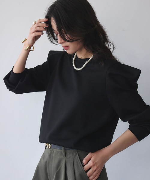 ELFRANK（エルフランク）の「《新色追加》ダンボールパワーショルダーカットソー（Tシャツ/カットソー・レディース・レッド/オフホワイト/ブラック・M/L）」の10枚目の写真